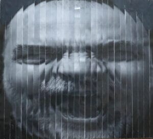 Letting it all out. Photocollage of a screaming man